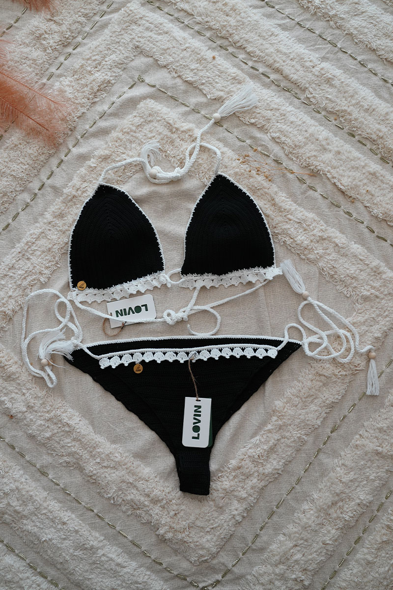 Black & White Scalloped Bikini